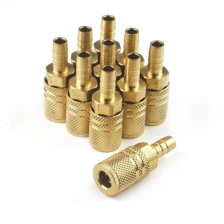 Tinkertools Extreme Performance Series 6-Ball Brass Coupler 0.25 in. x 0.37 in. Standard Hose Barb TI2637549